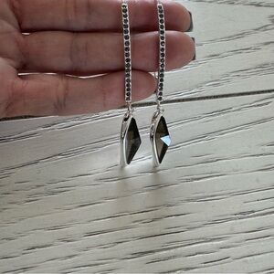 Soho Silver and Black Geometric Earrings